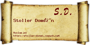 Stoller Domán névjegykártya